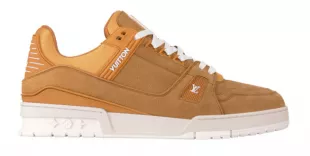 Beige Nubuck LV Trainer Sneakers