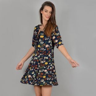 Robe évasée, patineuse imprimé courte