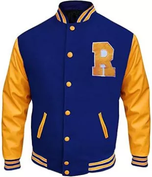 Blue and Yellow Bomber K.J APA Varsity Jacket Letterman (S)