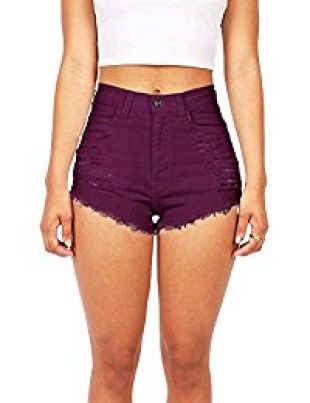 Reveal Women's Denim High Waist Cut Off Shorts