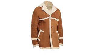 Kingsman The Golden Circle Harry Hart Fur Shearling Brown Winter Suede Coat Jacket