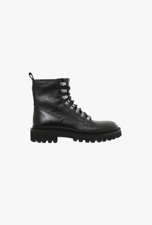 Bottines Rangers Army En Cuir Brillant Froissé pour Homme   Balmain.com