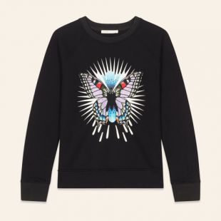 Sweat shirt avec papillon brodé