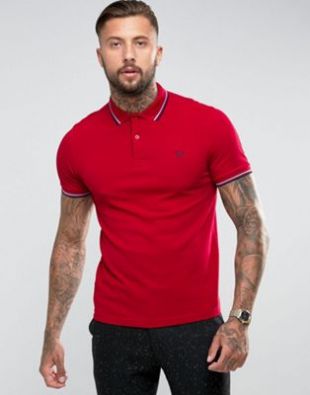 Fred Perry   Polo coupe ajustée avec liseré de 2 couleurs   Rouge at asos.com