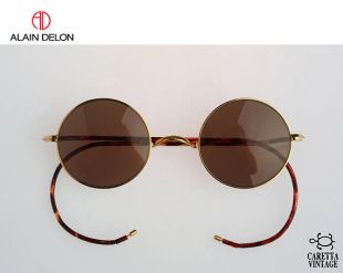Alain Delon 3526, ancienne ronde lunettes de soleil, des années 90, rare et unique / NOS