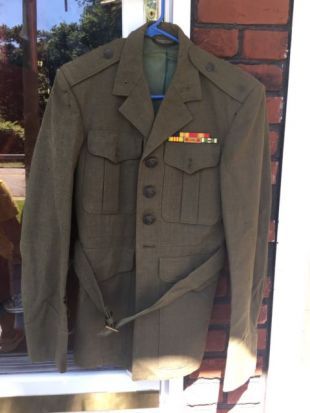 US WW2 USMC Marine Corps Uniform Coat Jacket With Military Police Helmet | eBay