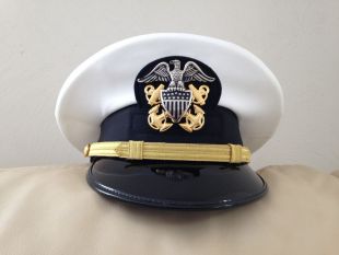 US NAVY   NEW  OFFICER  VISOR  HAT  ALL SIZES   WHITE   | eBay