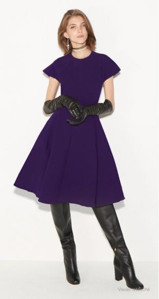 Robes   violette en crepe envers satin