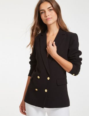 Morgan   Blazer croisé à revers et boutons dorés