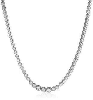 14k White Gold Diamond Tennis Necklace (3 cttw, K-L Color, I1-I2 Clarity), 17"