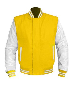 Original American Varsity White Leather Sleeve Letterman College Baseball Men Wool Jackets