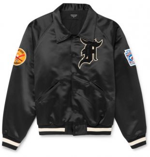 Fear of God - Fear of God Appliquéd Satin Bomber Jacket