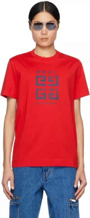 Red 4G Stars T Shirt