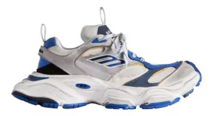 White, Grey & Blue Cargo Sneakers