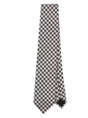 Houndstooth-pattern Silk Tie