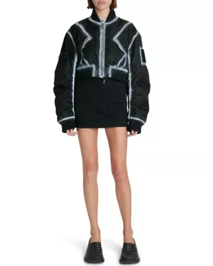 Chito Spray Paint Cropped Blouson Bomber Jacket