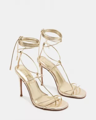 Gold Strappy Sandals Heels