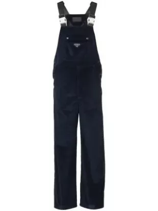 Prada - Navy Blue Corduroy Overalls