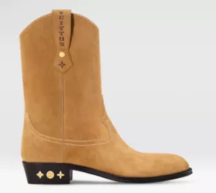 Beige Suede LV Rider Boots