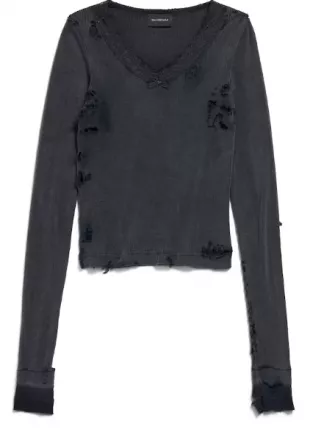 Distressed Lingerie Top