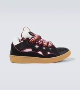 Black, White & Burgundy Curb Sneakers