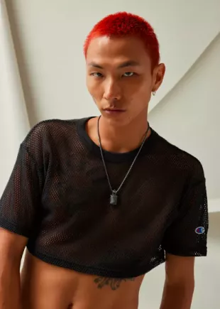 UO Exclusive Mesh Cropped Tee