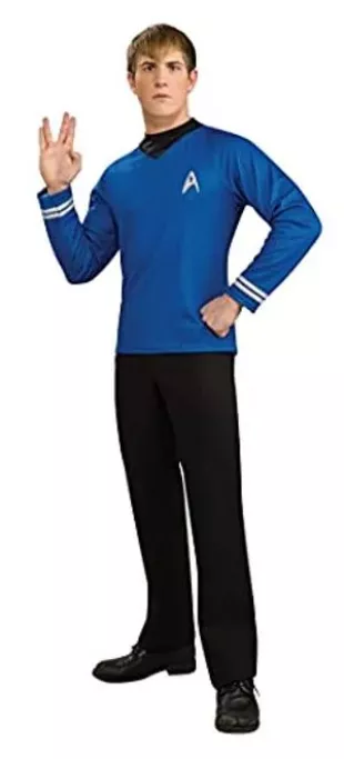 Men's Star Trek Uniform Costume Top with Emblem, Blue