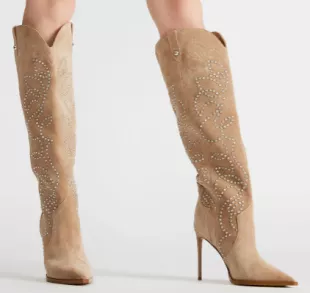 Tyrant Taupe Suede Rhinestones