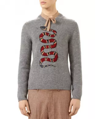 Gucci Snake Jacquard Wool Sweater worn by Todd Newport as seen in The Real Housewives of Salt Lake City S05E02 Spotern