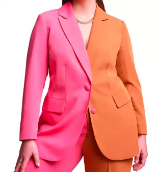 Women's Plus Size Colorblock Blazer