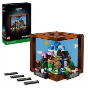 Minecraft Die Werkbank Bauset, Videospiel-Set mit 8 Figuren, darunter Steve, Alex, Kreaturen und Biomen, Modell zum 15-jährigen Jubiläum, Geschenk-Idee für Erwachsene, Männer & Frauen 21265