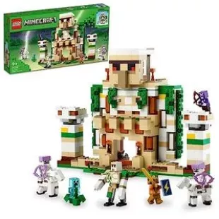 21250 Minecraft Die Eisengolem-Festung, baubares Burg-Spielzeug, verwandelbar in eine große Figur, mit 7 Figuren inklusive Kristallritter, Skelettreiter und EIN geladener Creeper