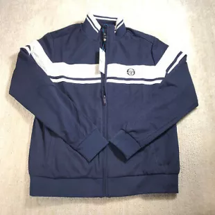 Jacket Mens Small Court Track Jacket in white Racing Colorblock