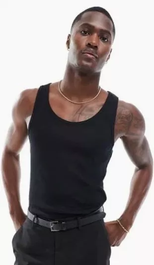 Débardeur moulant côtelé - Noir