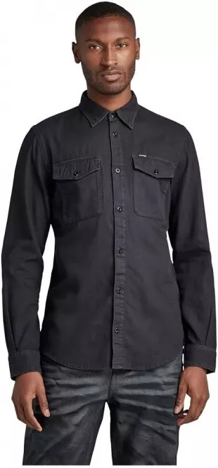 Chemise G-Star RAW Utility Slim Pour Homme - Coupe Droite - Poches Cargo - Fermeture Boutons - Tissu Résistant