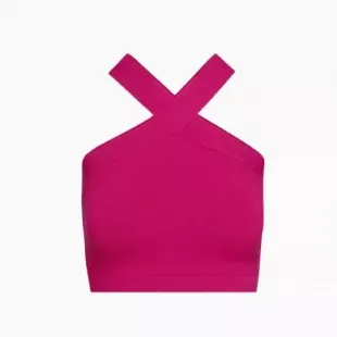 Babaton Sculpt Knit Criss Cross Cropped Tank Granita Pink