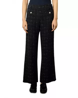 Cheraze Tweed Wide Leg Pants