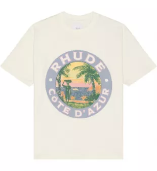 Vintage White Tropical Lago T Shirt