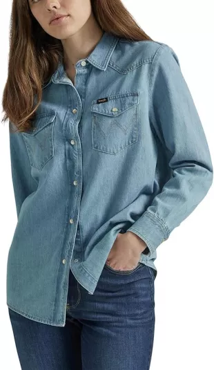 Chemise western à boutons-pression pour filles Wrangler