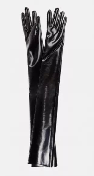 Faux Patent Leather Gloves