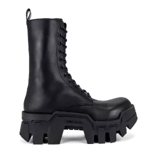 Black Lace Up Bulldozer Boots