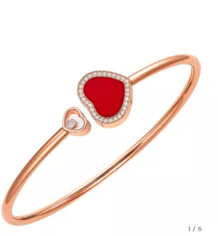 Happy Hearts 18K Rose Gold & Diamond Bangle