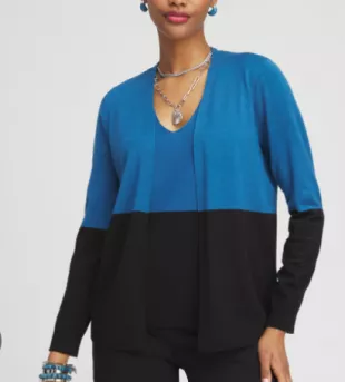 Colorblock Long Sleeve Cardigan