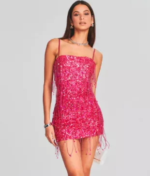 Heather Sequin Star Fringe Dress