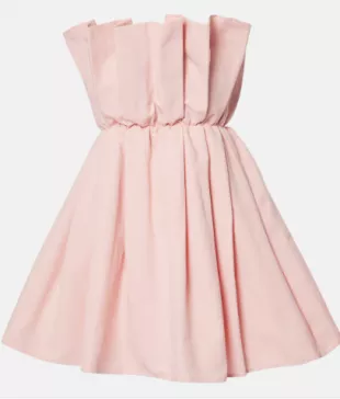 Cordelia Pleated Cotton-Blend Minidress