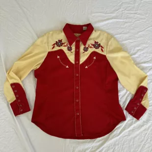 Women's Yellow and Red Shirt