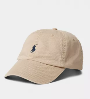 Cotton Chino Baseball Cap in Sand