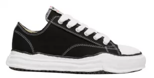Black Melted Sole Low Top Hank Sneakers