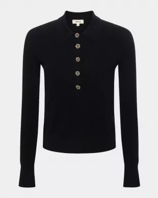 Sterling Sweater in Black Jewel Button