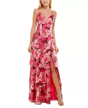 formal ruffle maxi dress Elizabeth Tiered Ruffle Maxi Dress • Shop American Threads Women's Trendy Online Boutique Dusty Rose / L